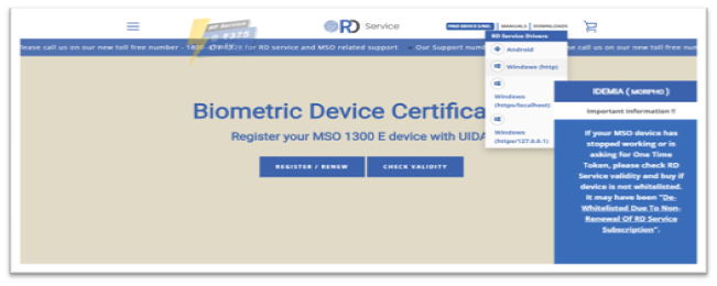 morpho device RD Service