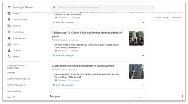 google news in computer