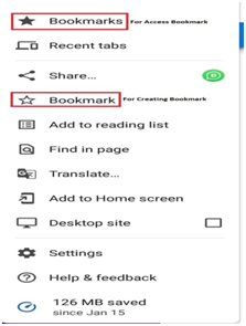 स्मार्टफ़ोन से क्रोम ब्राउज़र में बुकमार्क बनाने का तरीका 