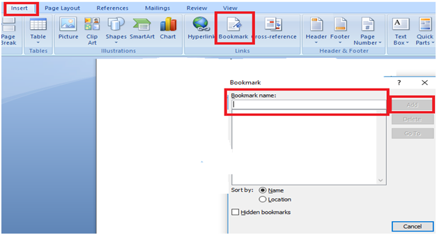 इस प्रकार MS Word में बुकमार्क बनाया जाता है 