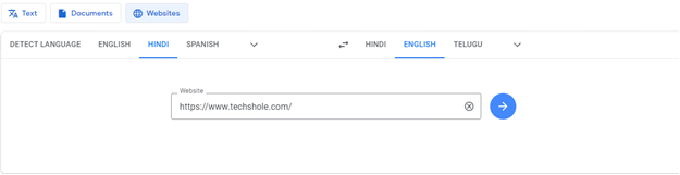 Translate के द्वारा किसी भी वेबसाइट का अपनी भाषा में अनुवाद करें