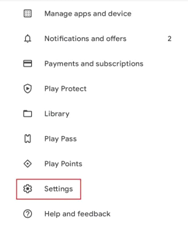 playstore setting